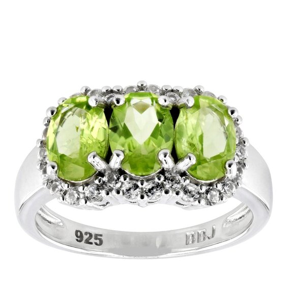 NIB - JTV STK173 Green Peridot Rhodium Over Sterling Silver Ring 2.49ctw - Sz 6 - Picture 1 of 9
